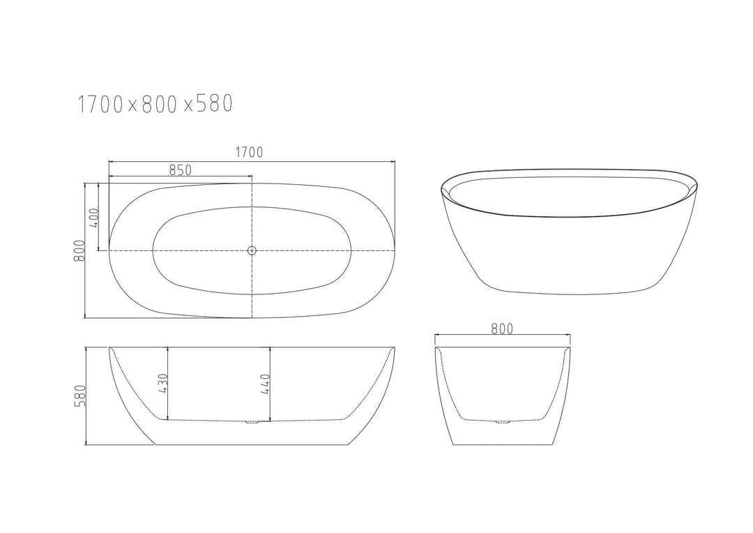 Pilato Freestanding Bathtub - Gloss White & Matt White