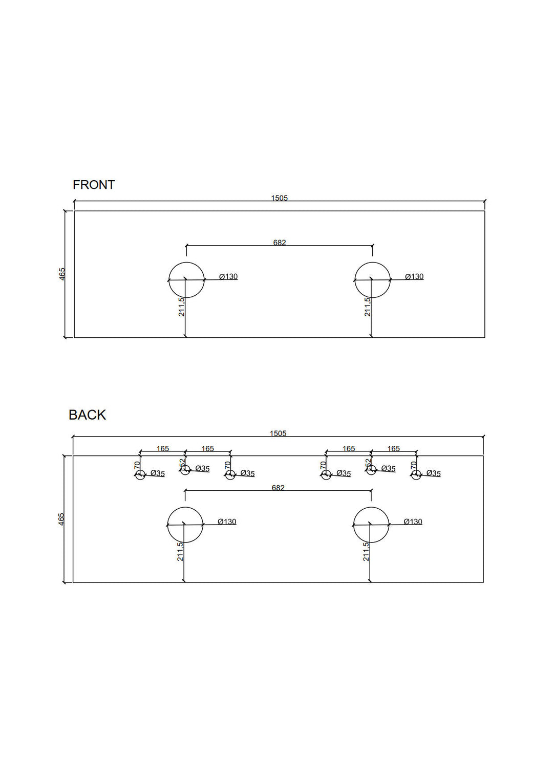1500mm Wall-Hung Cabinet - Natural Oak - MTO Marbles & Tiles Outlet