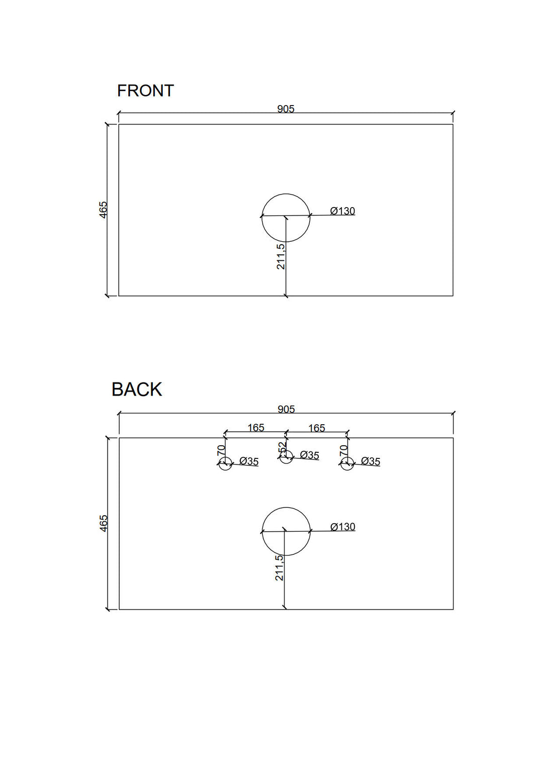 900mm Wall-Hung Cabinet - Natural Oak - MTO Marbles & Tiles Outlet