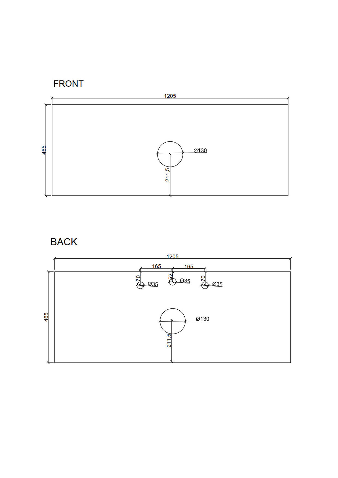 1200mm Wall-Hung Cabinet - Natural Oak - MTO Marbles & Tiles Outlet