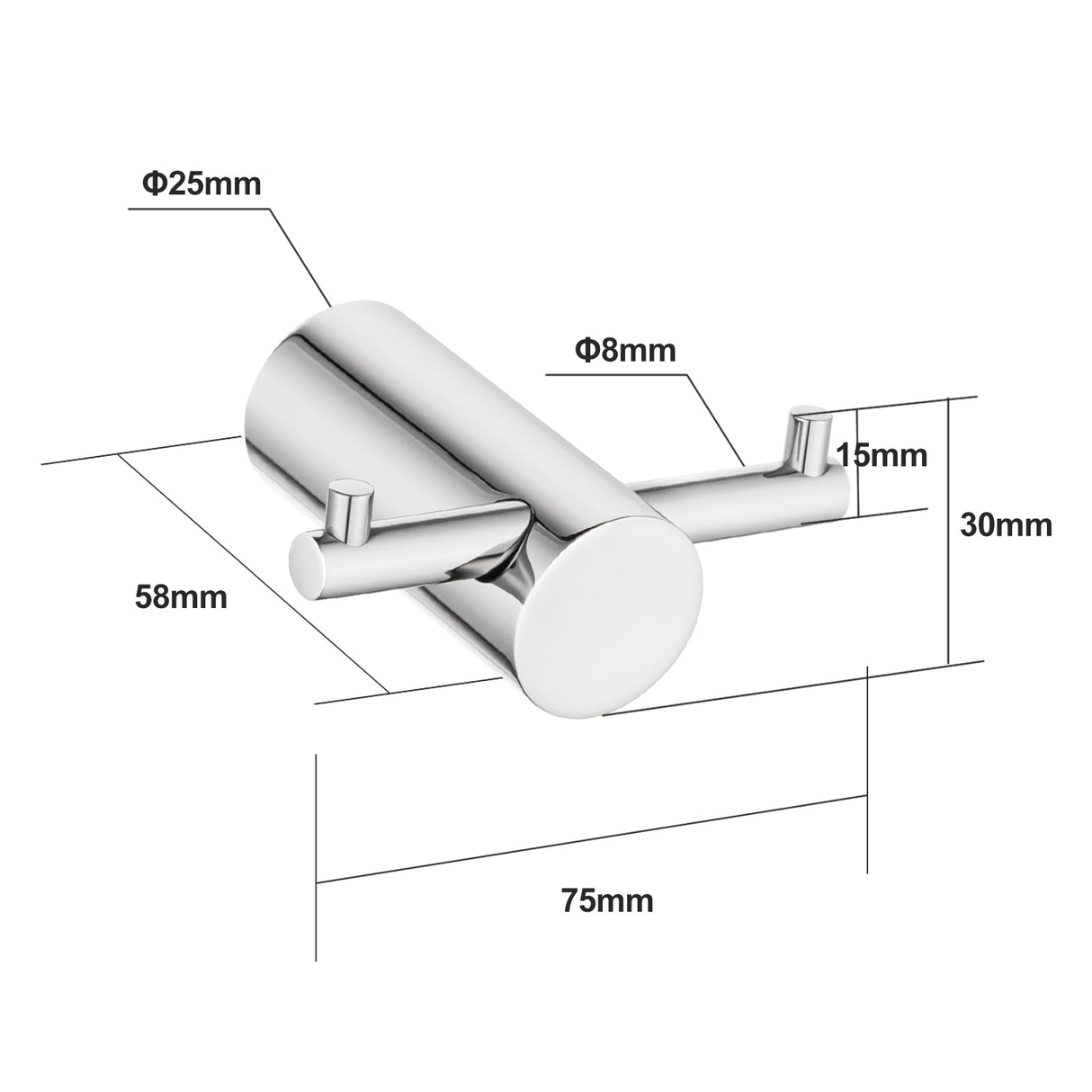 Chrome Robe Hook - MTO Marbles & Tiles Outlet