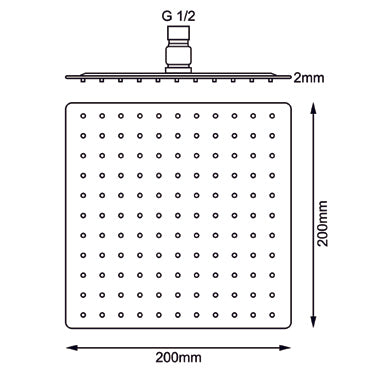 200mm Rose Gold Shower Head - MTO Marbles & Tiles Outlet
