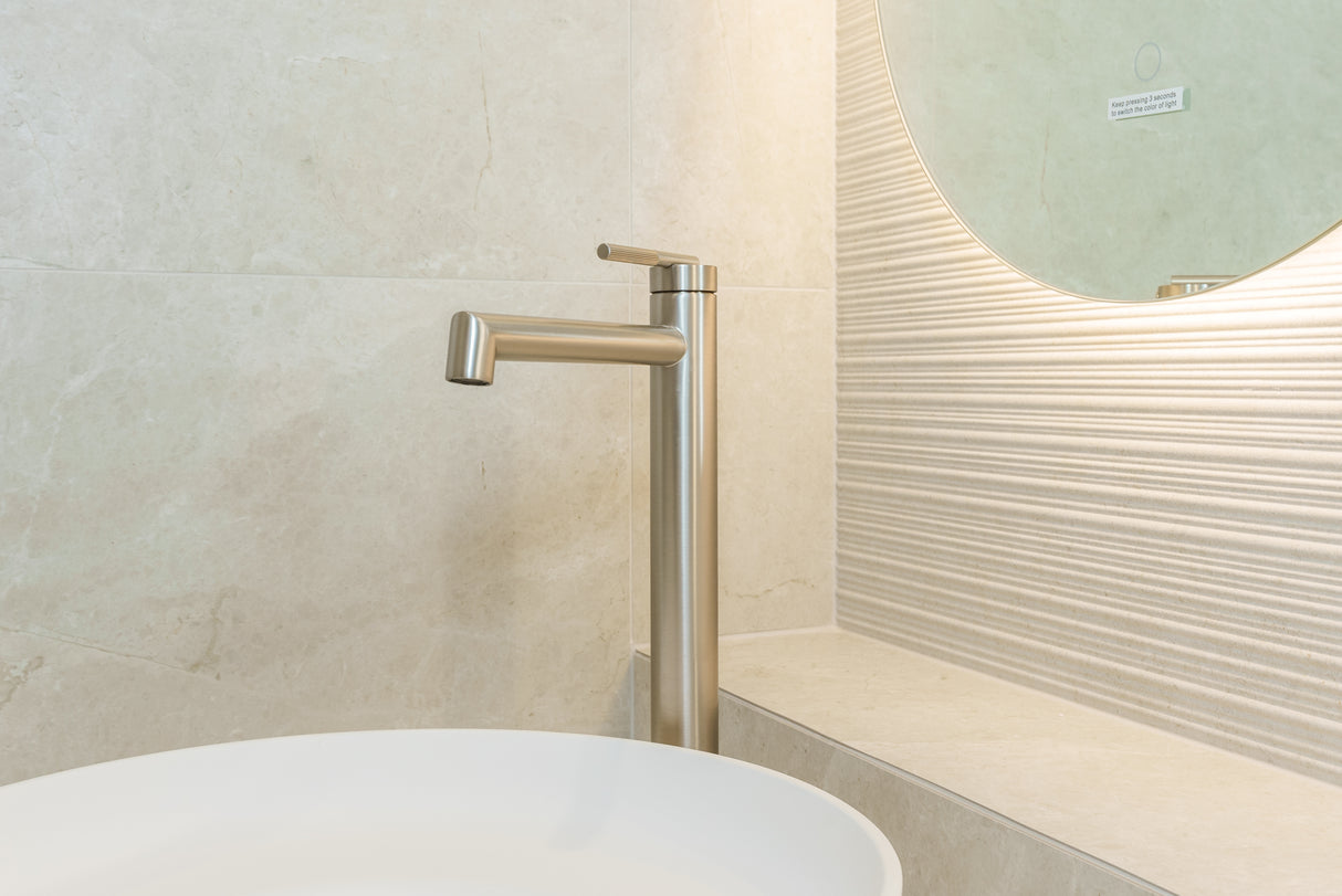 CADDENCE - Brushed Nickel Basin Mixer - MTO Marbles & Tiles Outlet