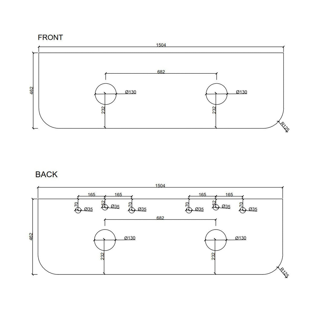 1500mm Wall-Hung Cabinet - Matt White - MTO Marbles & Tiles Outlet