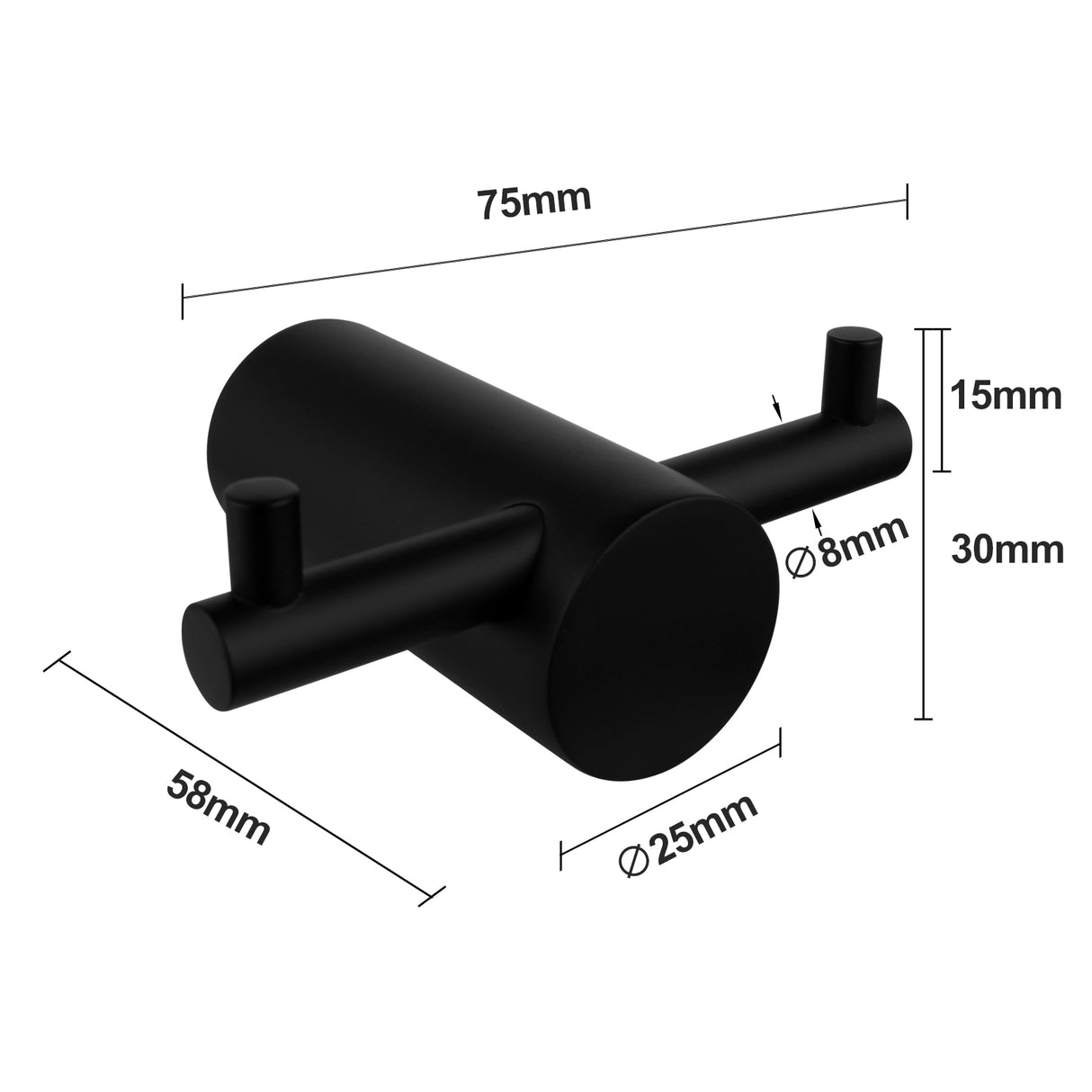 Black Robe Hook - MTO Marbles & Tiles Outlet