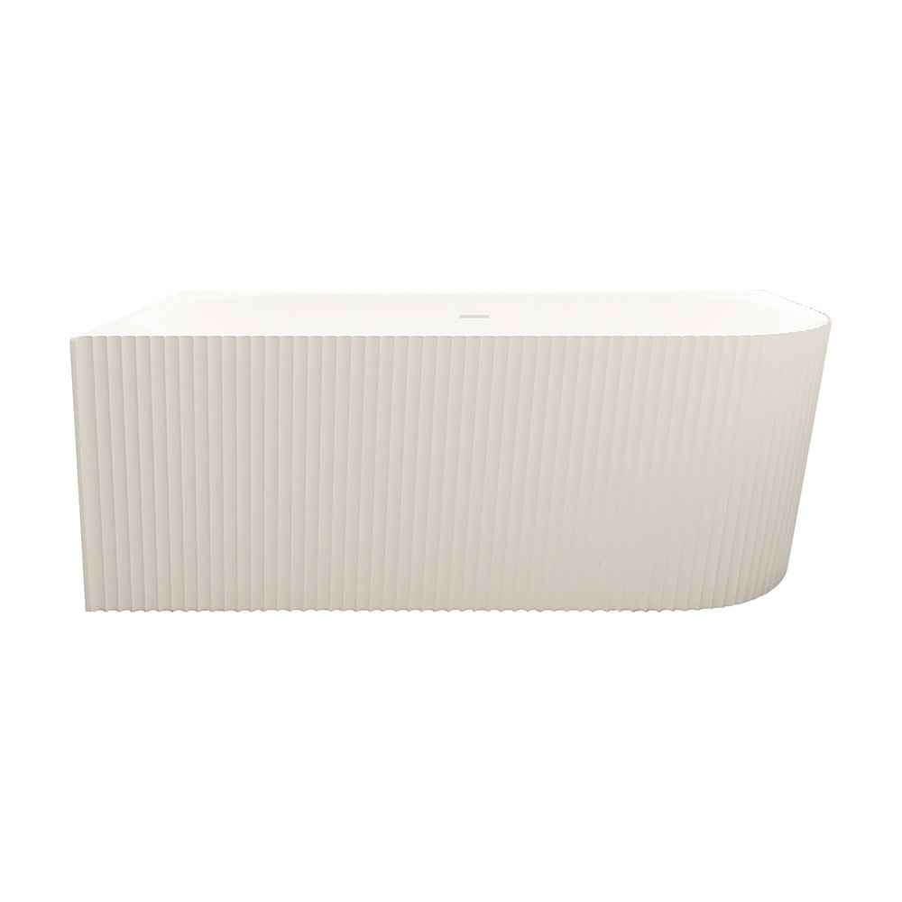 Rose V-Groove Corner Bathtub - Matt White