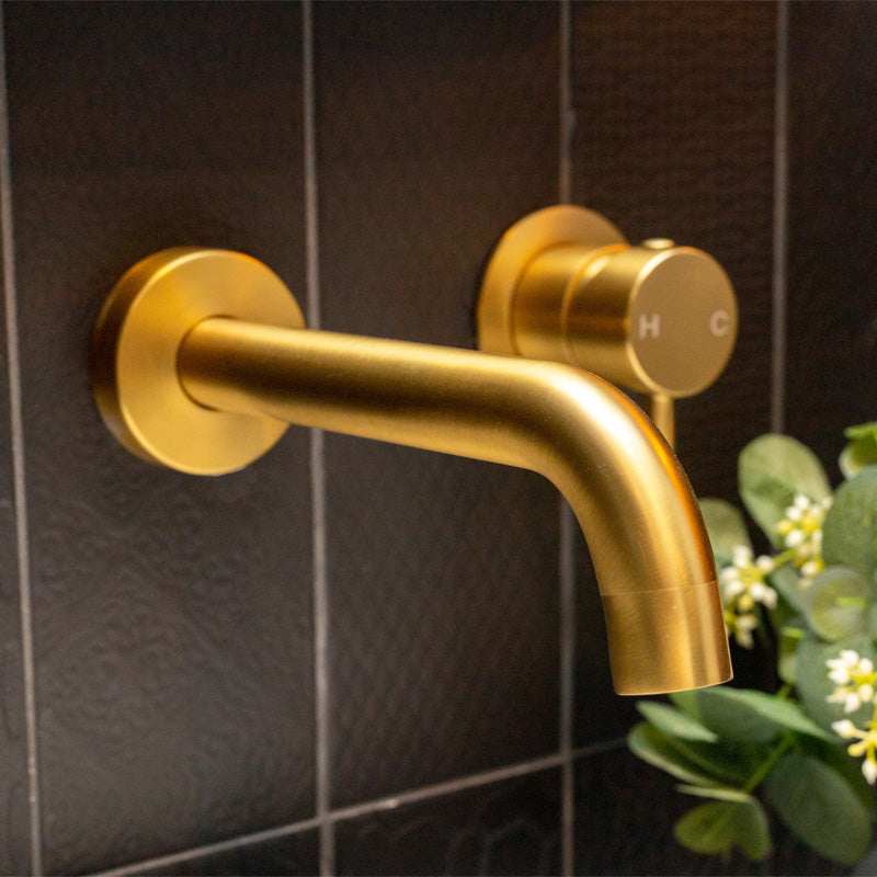 LUCID PIN - Brushed Brass Spout Mixer - MTO Marbles & Tiles Outlet