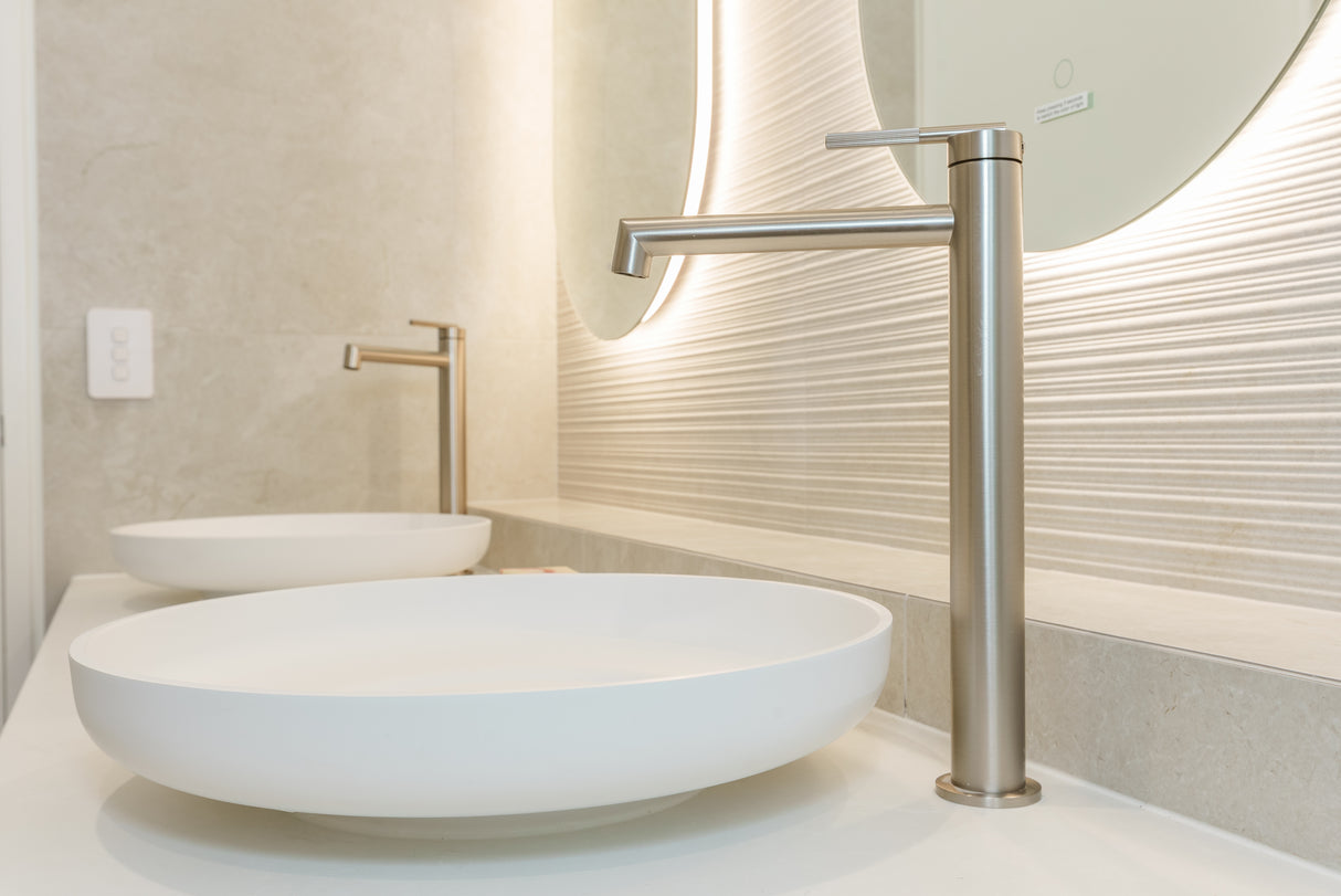 CADDENCE - Brushed Nickel Basin Mixer - MTO Marbles & Tiles Outlet