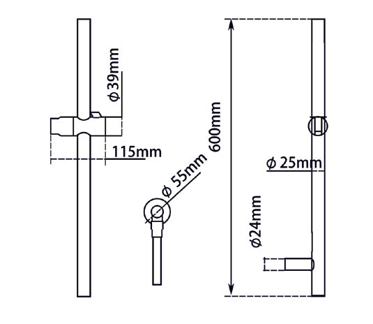 Chrome Shower Rail - MTO Marbles & Tiles Outlet