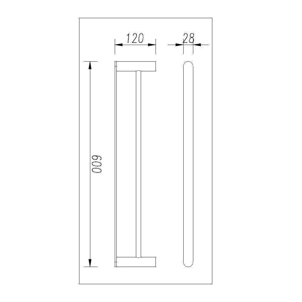 Bellino Matte Black 600mm Double Towel Rail - MTO Marbles & Tiles Outlet