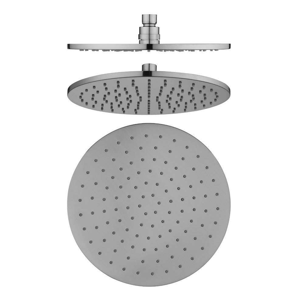 250mm Brushed Nickel Shower Head - MTO Marbles & Tiles Outlet