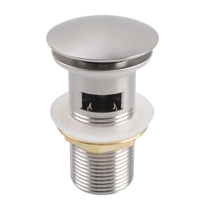 Brushed Nickel Pop Up Waste Overflow - MTO Marbles & Tiles Outlet