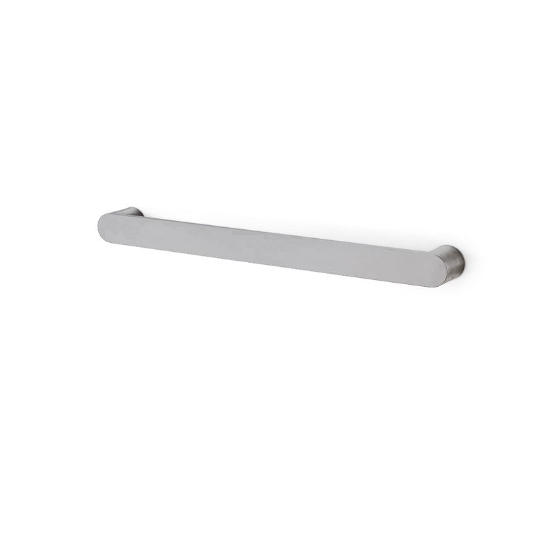 Round Horizontal Brushed Nickel Electric Heated Towel Rack Single Bar - MTO Marbles & Tiles Outlet
