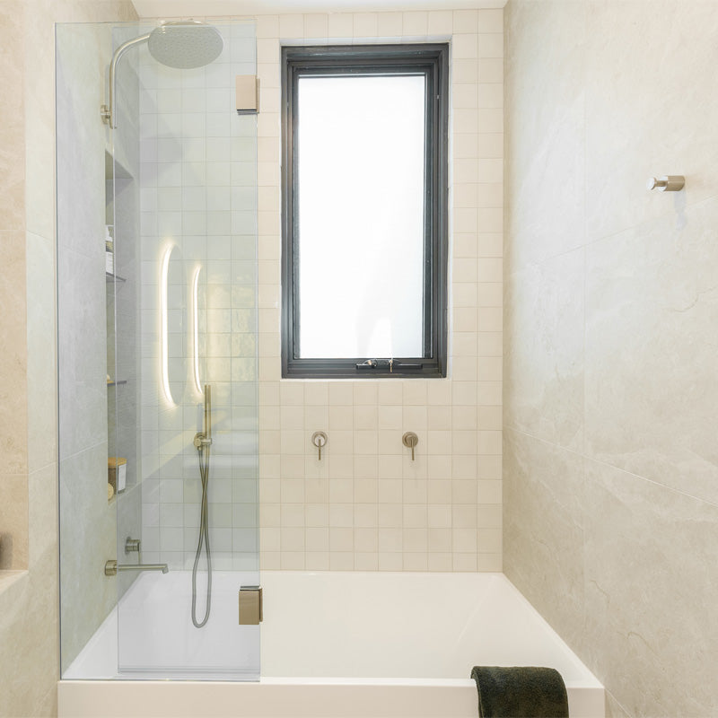 CADDENCE - Brushed Nickel Shower Rail - MTO Marbles & Tiles Outlet