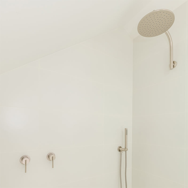 CADDENCE - Brushed Nickel Shower Rail - MTO Marbles & Tiles Outlet