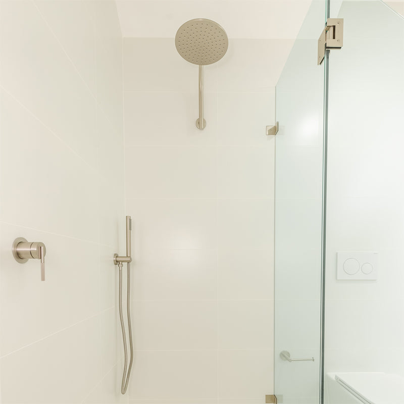 CADDENCE - Brushed Nickel Shower Rail - MTO Marbles & Tiles Outlet
