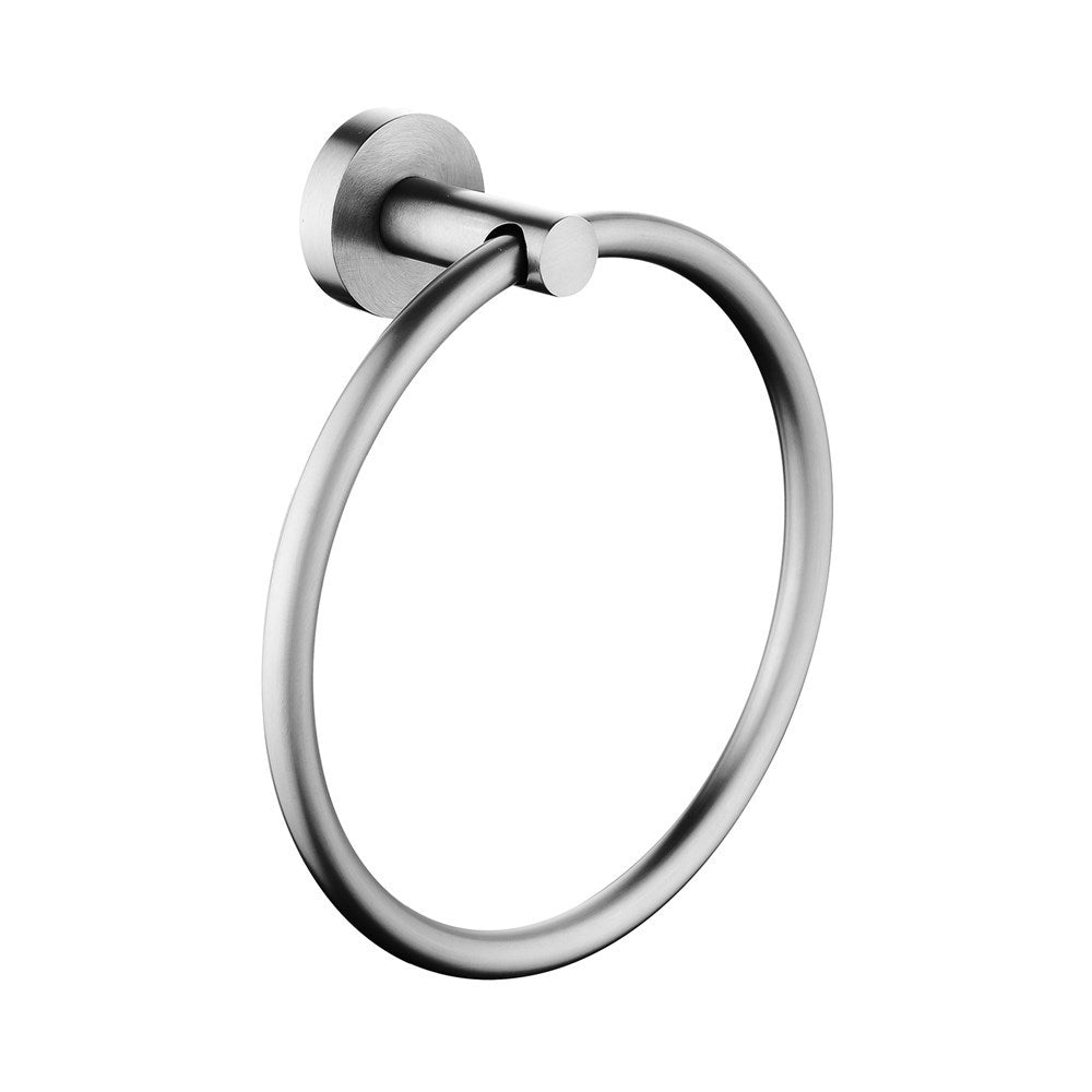 LUCID PIN - Brushed Nickel Towel Ring - MTO Marbles & Tiles Outlet