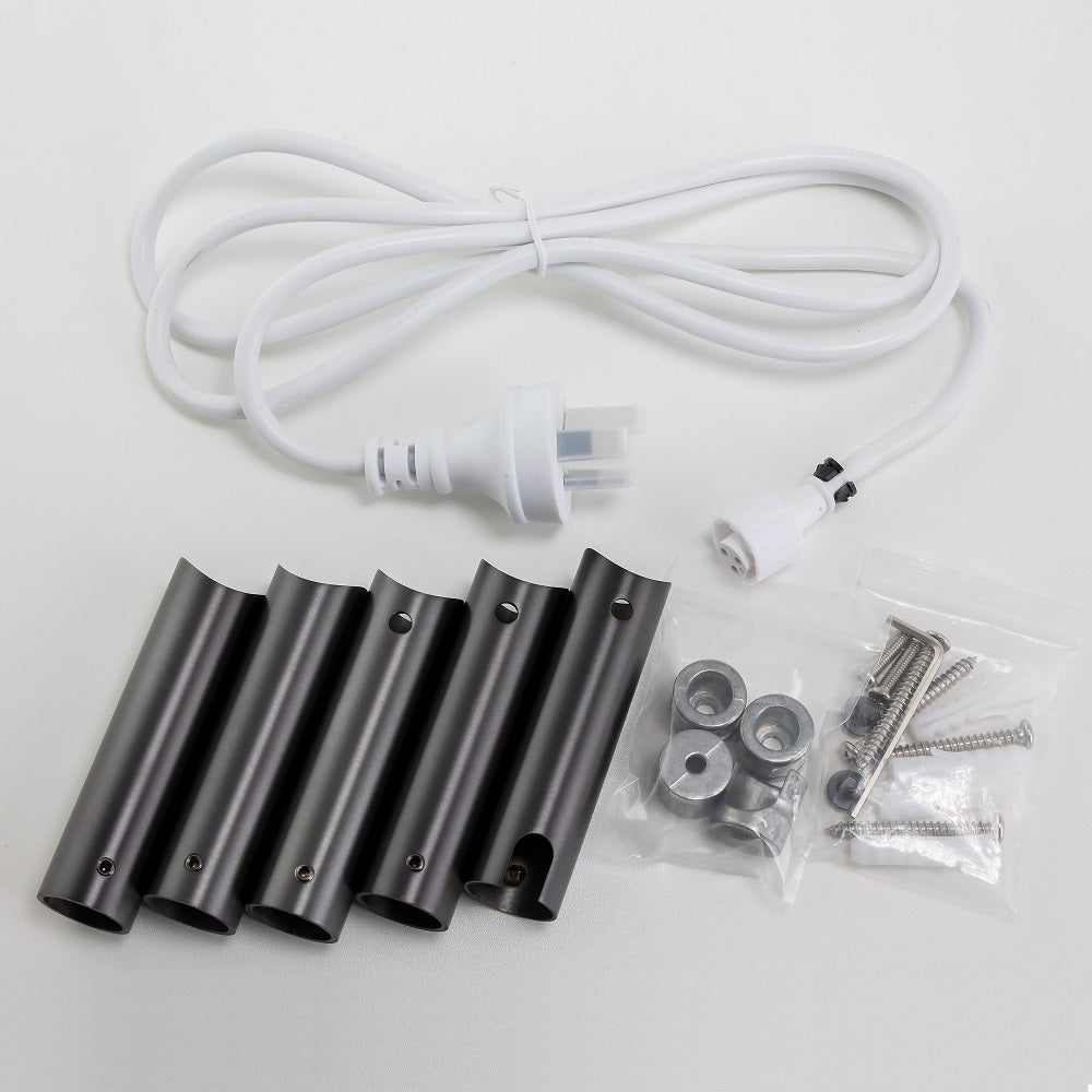 Brushed Gunmetal Heated Towel Rack 6 Bars - MTO Marbles & Tiles Outlet