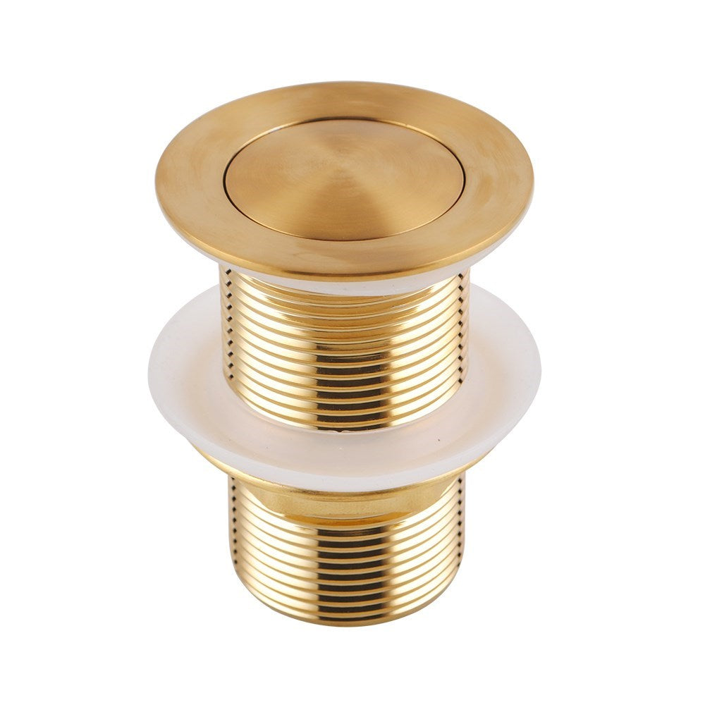 Brushed Brass Pop Up Waste No Overflow - MTO Marbles & Tiles Outlet
