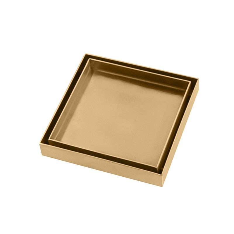 120x120mm Brushed Brass Tile Insert Drain - MTO Marbles & Tiles Outlet
