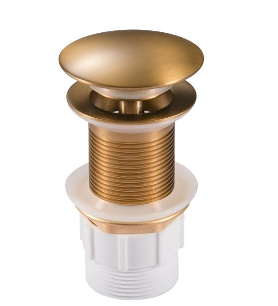 Brushed Brass Pop Up Waste No Overflow - MTO Marbles & Tiles Outlet