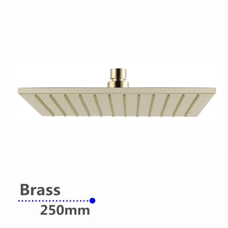 250mm Brushed Brass Shower Head - MTO Marbles & Tiles Outlet