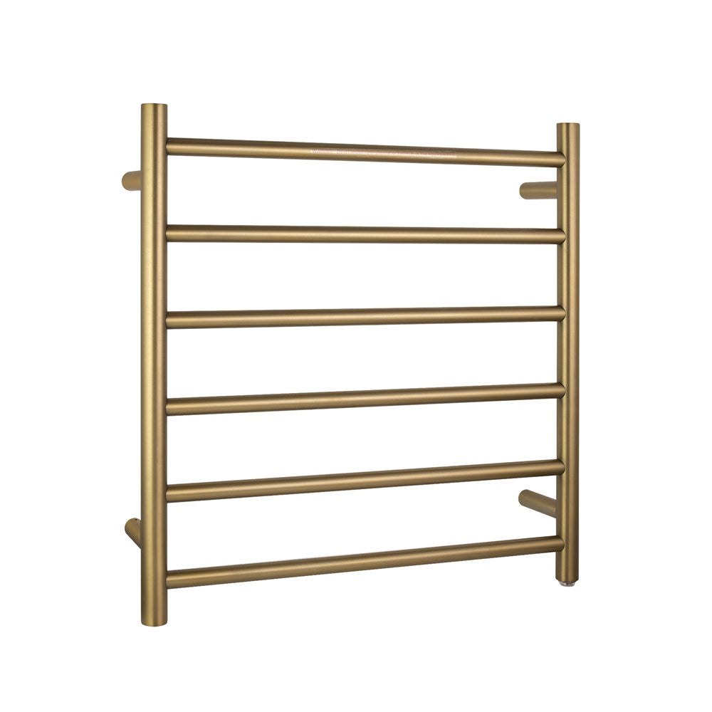 Brushed Brass Heated Towel Rack 6 Bars - MTO Marbles & Tiles Outlet