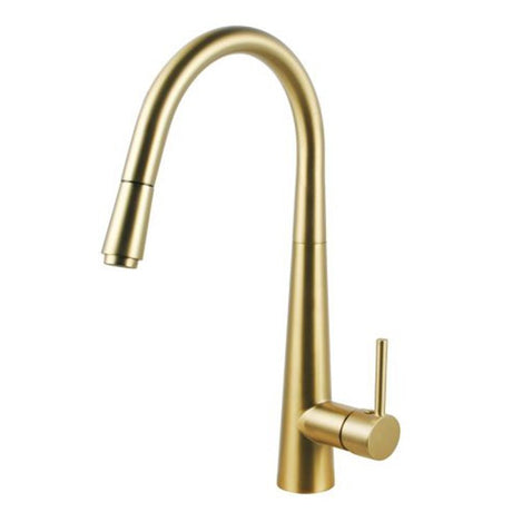 Brushed Brass Pull Out Kitchen Mixer - MTO Marbles & Tiles Outlet