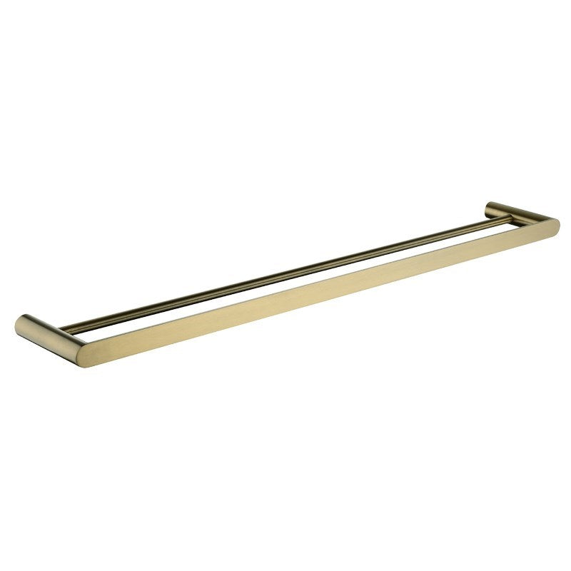 RUSHY - 800mm Brushed Brass Double Towel Rail - MTO Marbles & Tiles Outlet