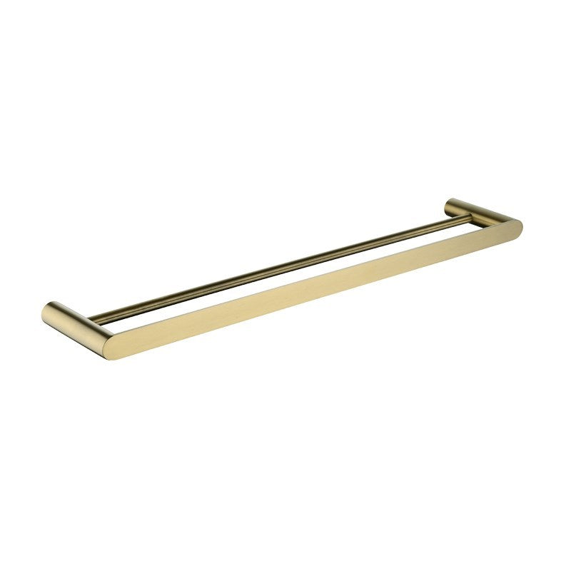 RUSHY - 600mm Brushed Brass Double Towel Rail - MTO Marbles & Tiles Outlet