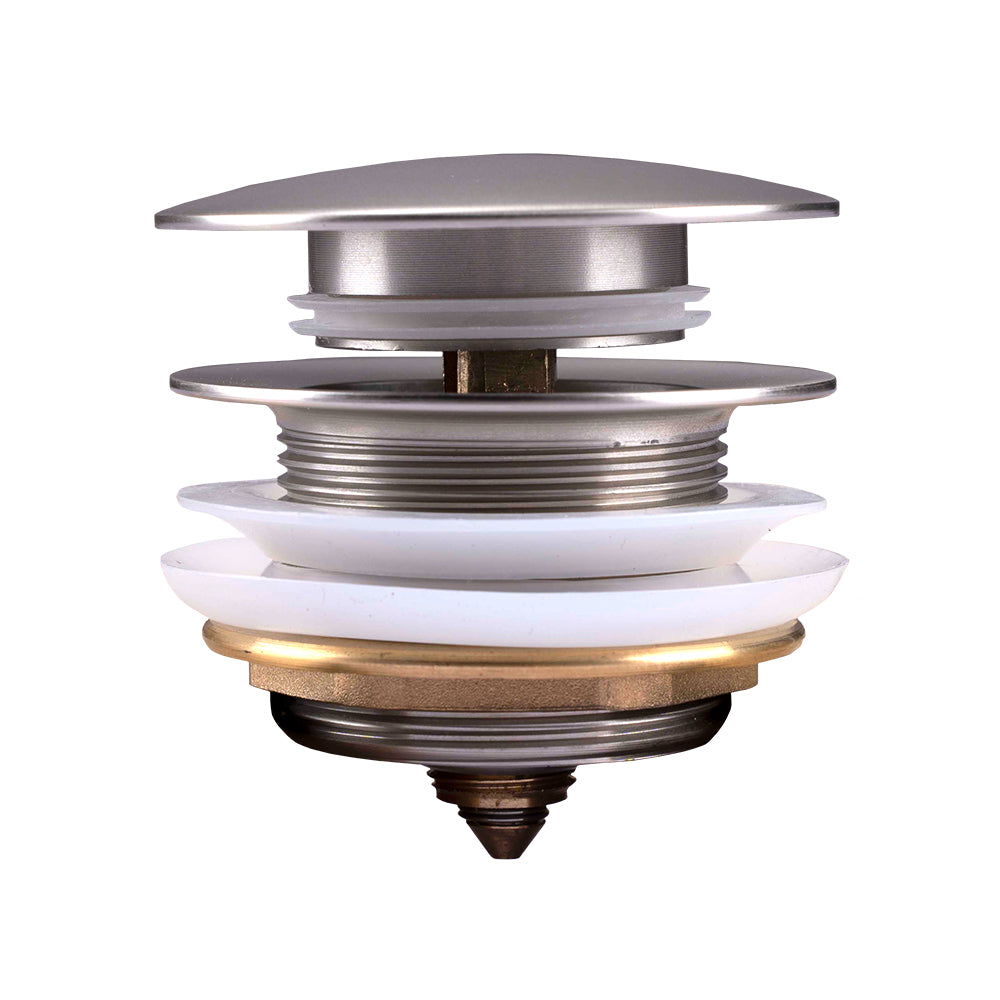 Brushed Nickel Bathtub Pop Up Waste No Overflow - MTO Marbles & Tiles Outlet