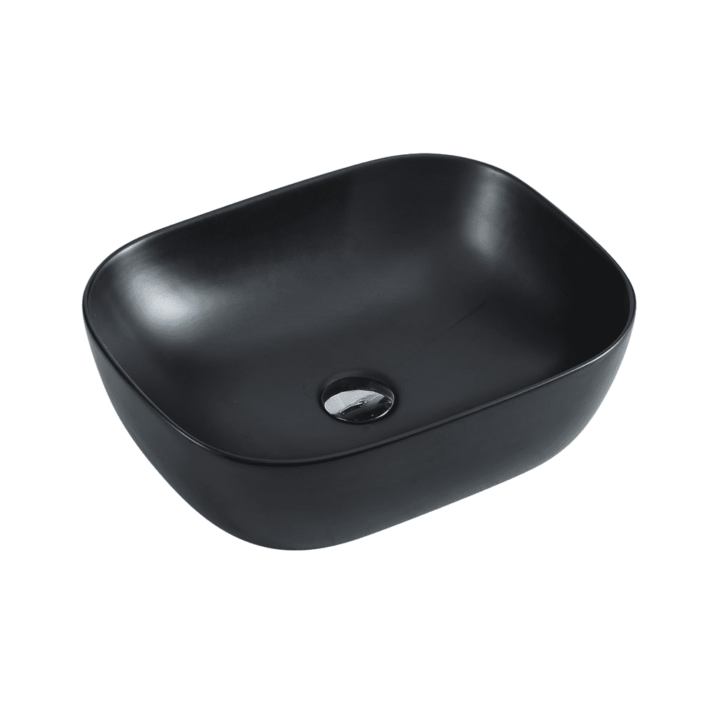 Chur 43 Counter-top Round-edged Square Basin - Matt Black - MTO Marbles & Tiles Outlet