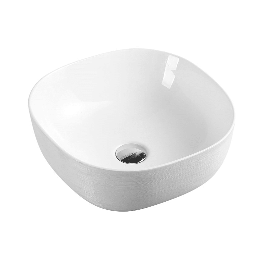Chur 44 Counter-top Round-edged Square Basin - Touchline White - MTO Marbles & Tiles Outlet