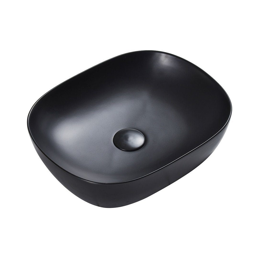 Chur 46 Counter-top Round-edged Square Basin - Matt Black - MTO Marbles & Tiles Outlet
