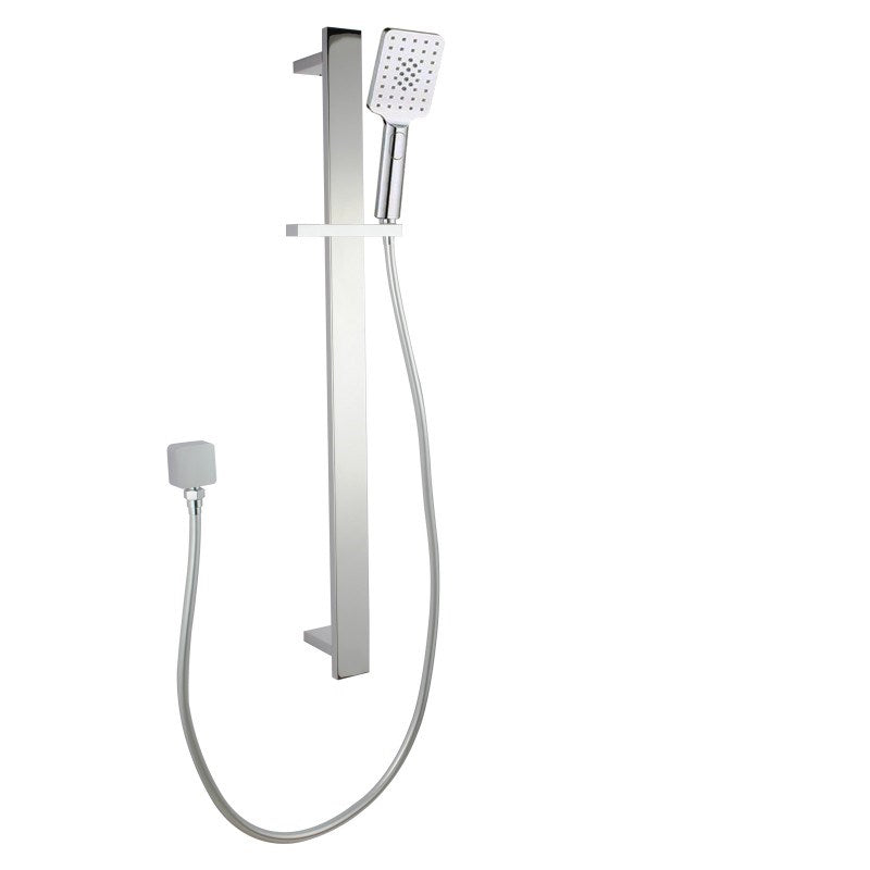 Chrome Shower Rail with Handheld Shower - MTO Marbles & Tiles Outlet