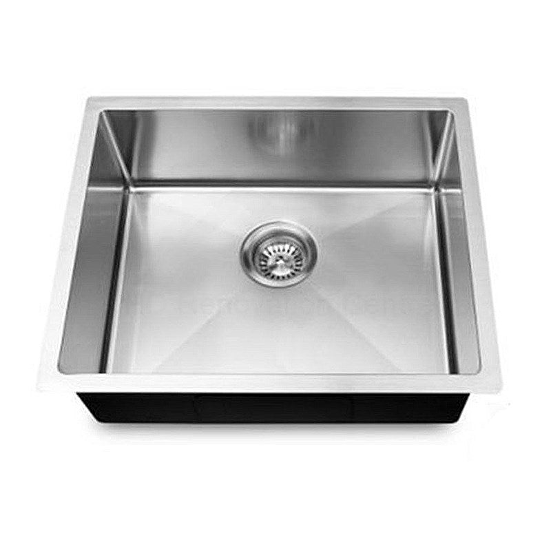 440x440x230mm Chrome Stainless Steel Single Bowl Kitchen Sink - MTO Marbles & Tiles Outlet