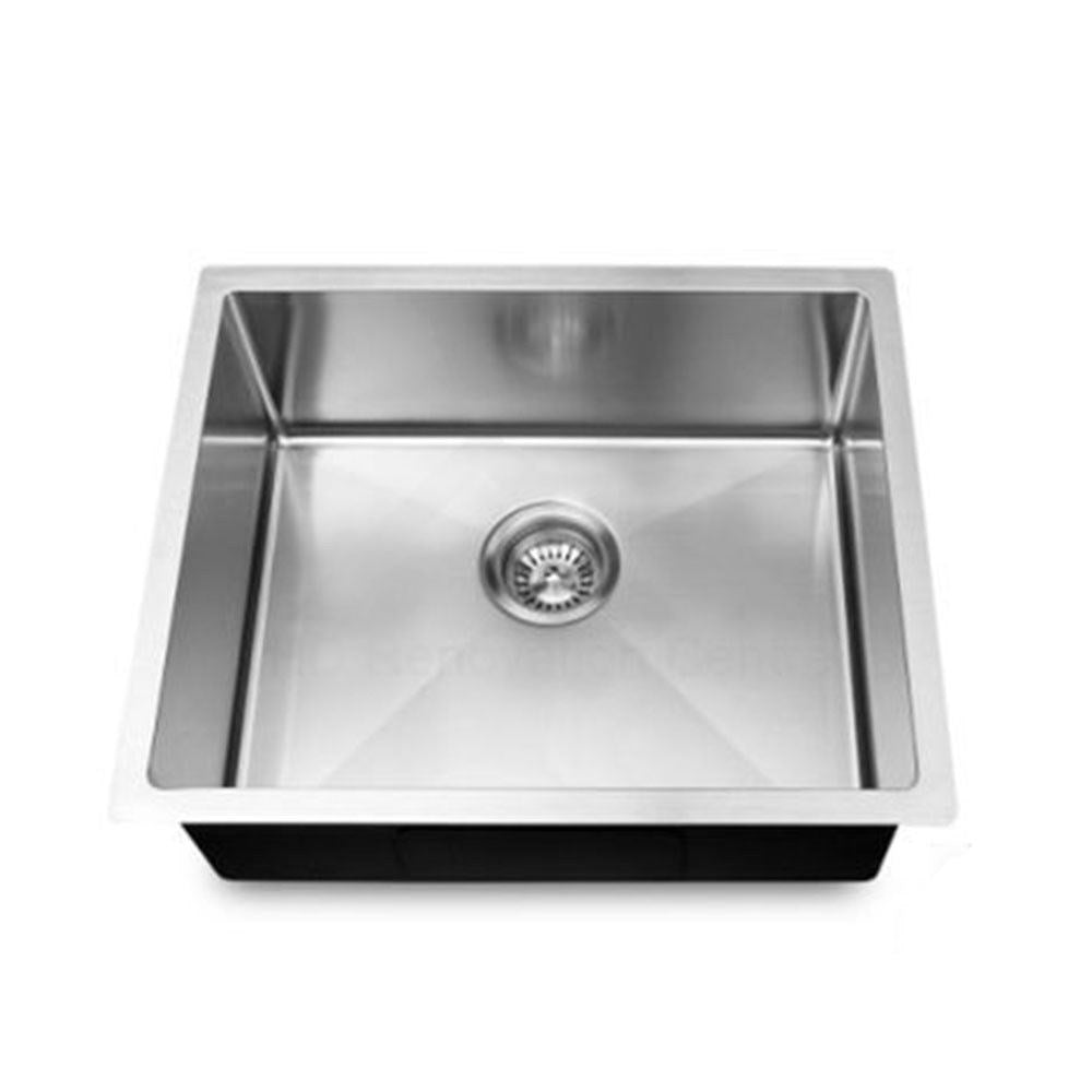 440x440x230mm Chrome Stainless Steel Single Bowl Kitchen Sink - MTO Marbles & Tiles Outlet