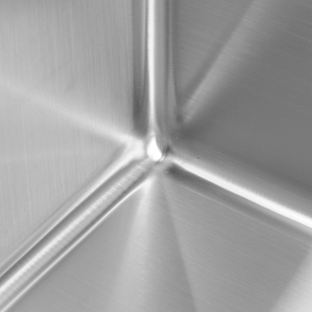 710x450x205mm Chrome Stainless Steel 1 & 1/2 Bowl Kitchen Sink - MTO Marbles & Tiles Outlet