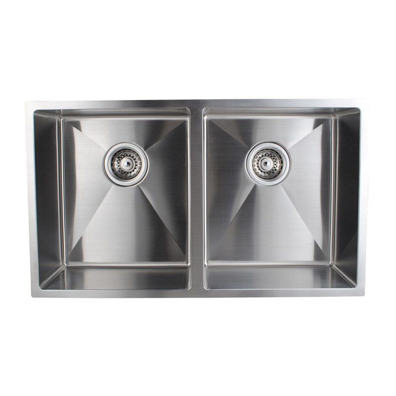 770x440x230mm Chrome Stainless Steel Double Bowl Kitchen Sink - MTO Marbles & Tiles Outlet