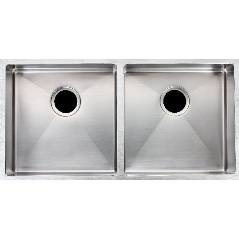 860x440x200mm Chrome Stainless Steel Double Bowl Kitchen Sink - MTO Marbles & Tiles Outlet