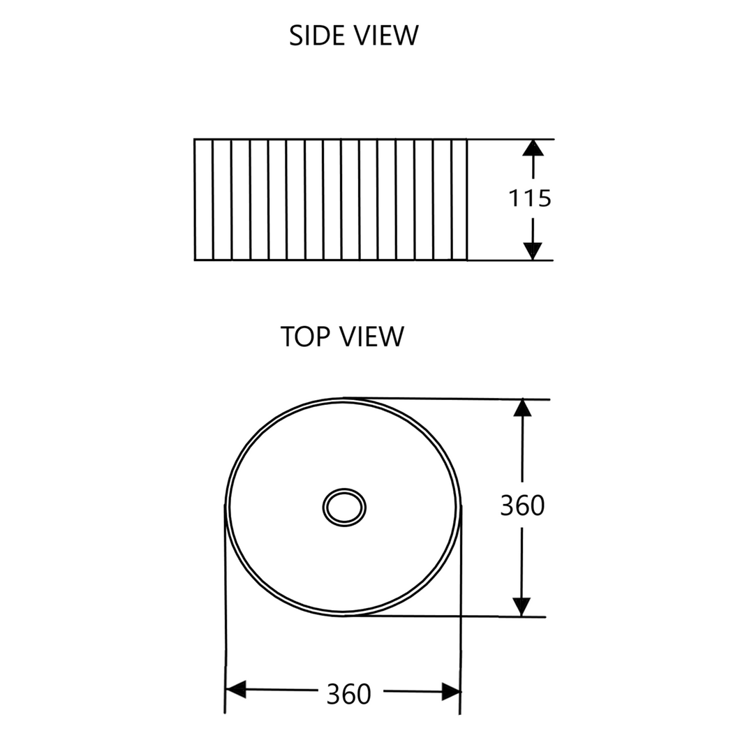 Cora 36 Counter-Top Fluted Round Basin- Gloss White - MTO Marbles & Tiles Outlet