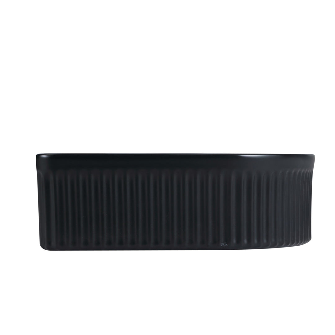 Cora 40 Counter-Top Fluted Arch Basin - Matt Black - MTO Marbles & Tiles Outlet