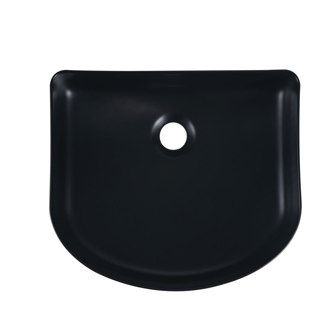 Cora 40 Counter-Top Fluted Arch Basin - Matt Black - MTO Marbles & Tiles Outlet