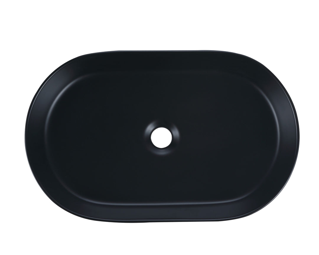 Cora 58 Counter-Top Fluted Oval Basin - Matt Black - MTO Marbles & Tiles Outlet