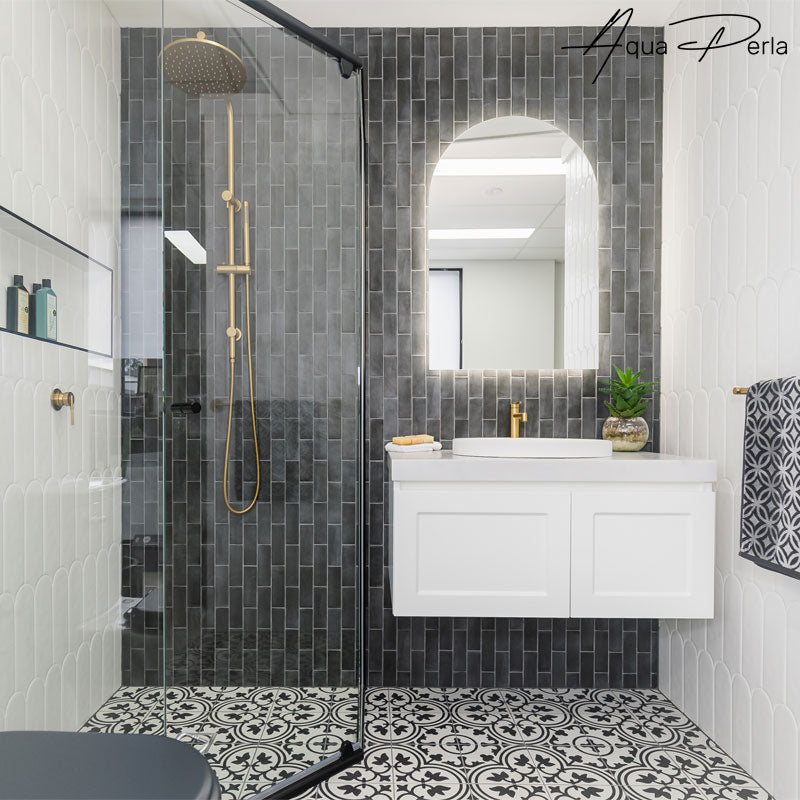 10" Brushed Brass Shower Station - MTO Marbles & Tiles Outlet