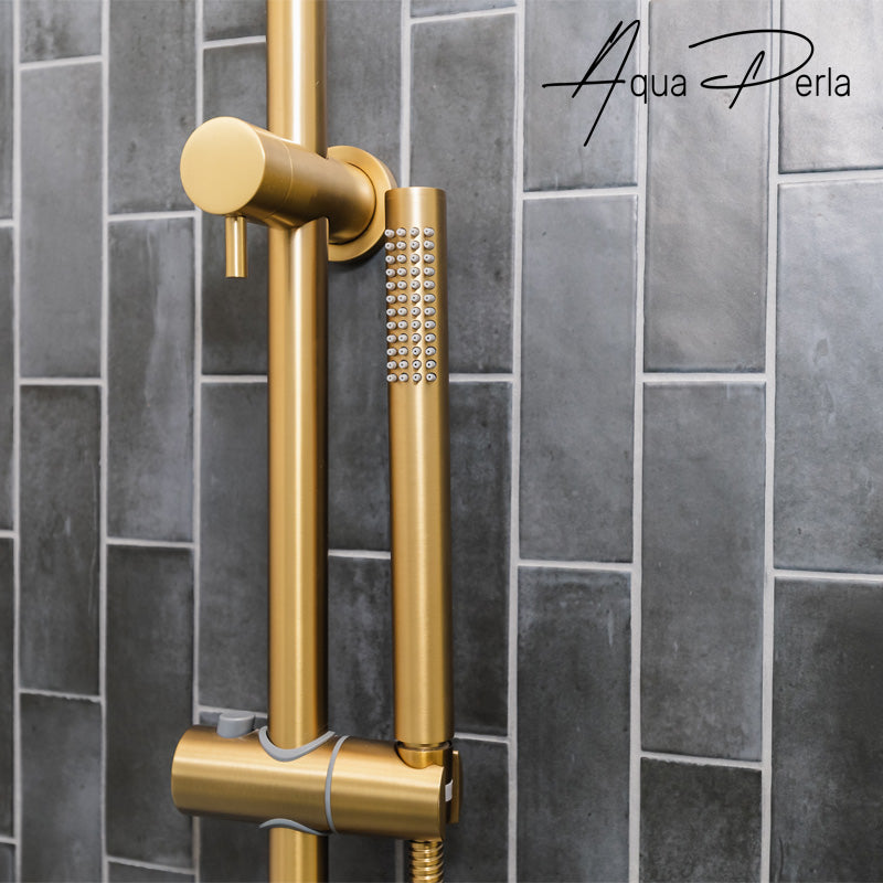 10" Brushed Brass Shower Station - MTO Marbles & Tiles Outlet