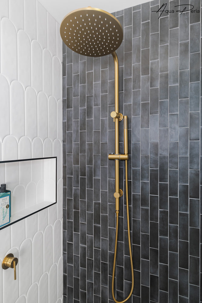 10" Brushed Brass Shower Station - MTO Marbles & Tiles Outlet