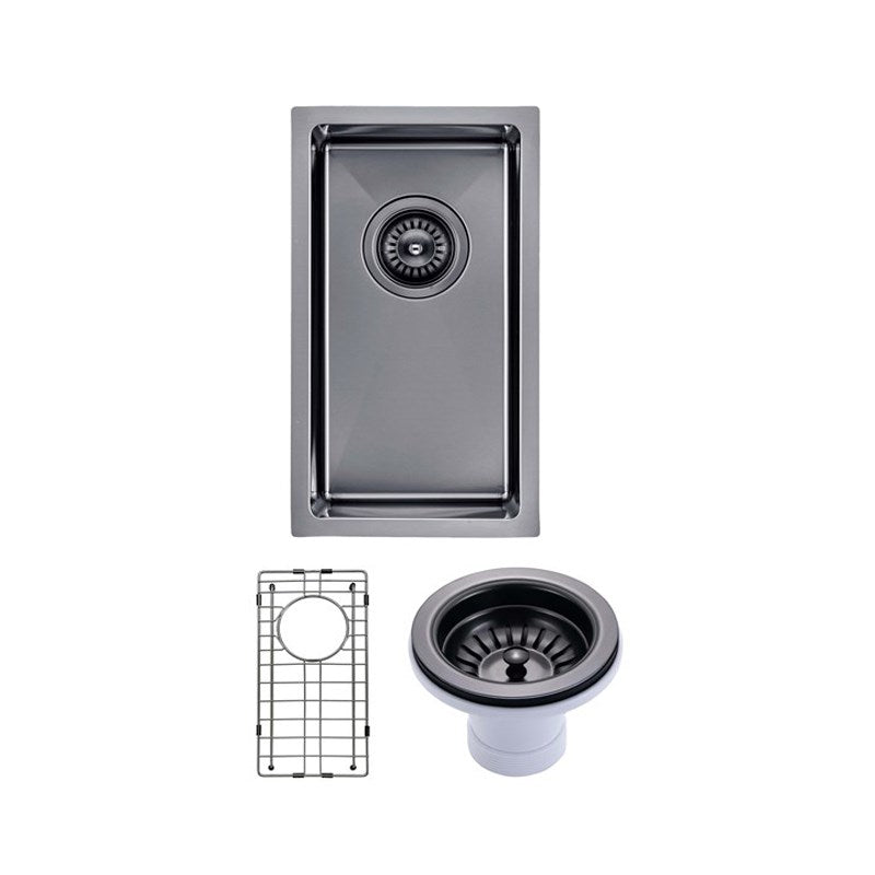 250x450x215mm Gunmetal Stainless Steel PVD Single Bowl Kitchen Sink - MTO Marbles & Tiles Outlet