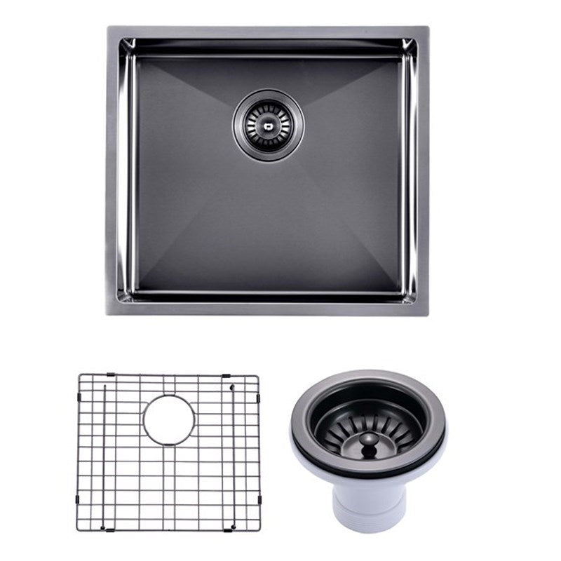 500x440x230mm Gunmetal Stainless Steel PVD Single Bowl Kitchen Sink - MTO Marbles & Tiles Outlet