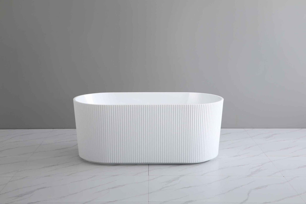 Ceto Ally Groove Freestanding Acrylic Bathtub Modern 1500mm AGV1500GW